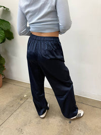 Olivaceous - Women's Wide Leg Satin Pants