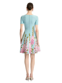 Oscar De La Renta - Allium Jacquard Fit And Flare Knit Dress