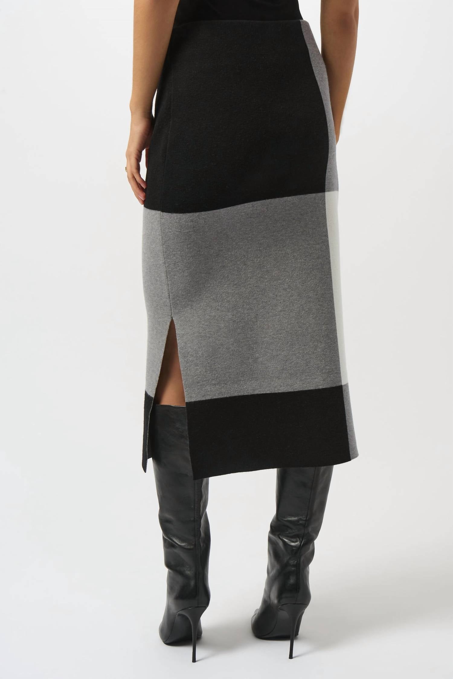 Joseph Ribkoff - JACQUARD SWEATER COLOR BLOCK SKIRT