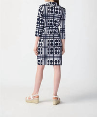 Joseph Ribkoff - Dot Print Waist Tie Shirt Dress