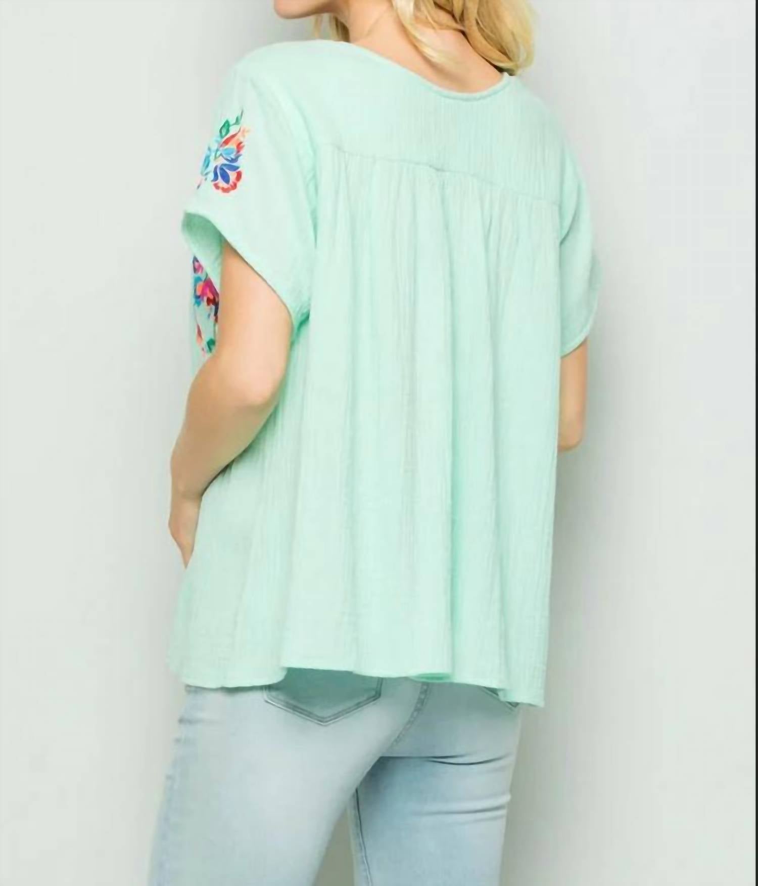See And Be Seen - On The Border Embroidered Top