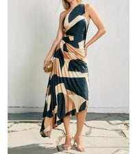 Dress Forum - Asymmetric Pleated Cutout Dress