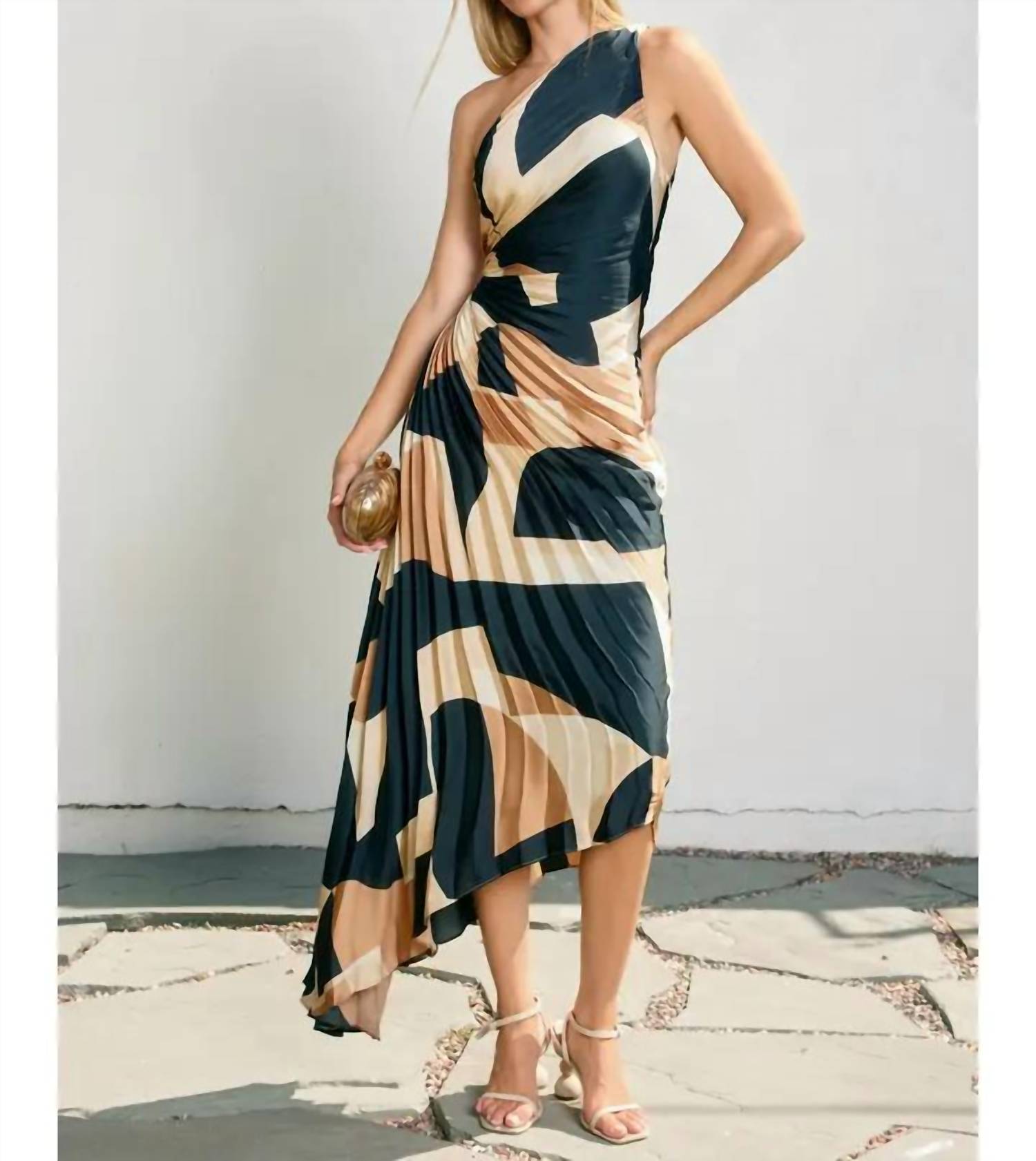 Dress Forum - Asymmetric Pleated Cutout Dress