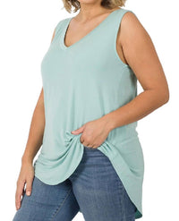 42Pops - V-neck Sleeveless Top - Plus