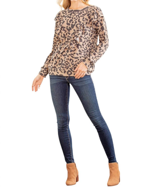 Heimish Usa - Leopard Ruffle Top