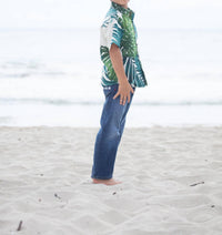 Coradorables - Boys Monstera Short Sleeve "kalani" Aloha Shirt
