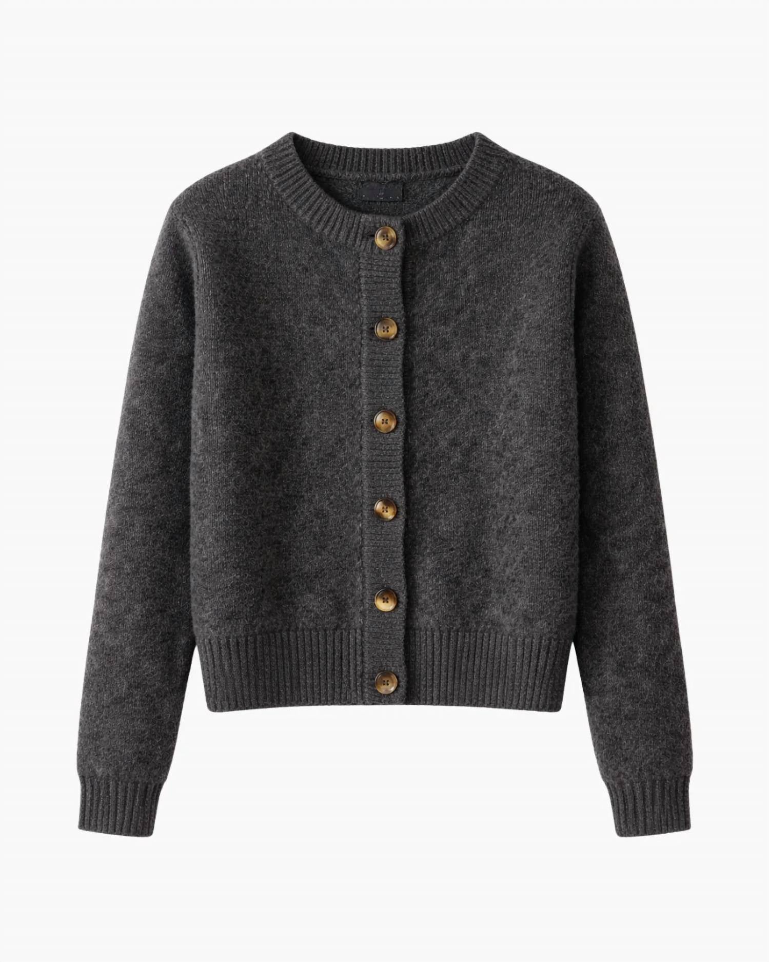 Minnie Rose - Women's Cashmere Silk Marled Relaxed Crew Cardigan