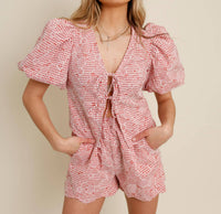 Sofie The Label - Gingham Tie-front Top