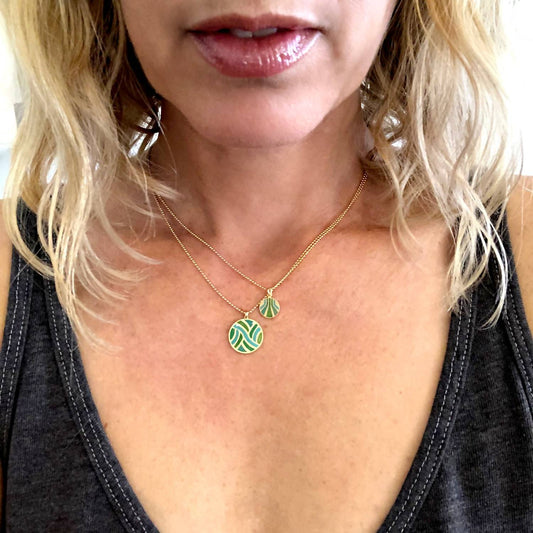 Jessica Elliot - Women's Enameled Small Round "Burst" Pendant Necklace