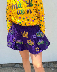 Babe New Orleans - Mardi Gras Crown Skort