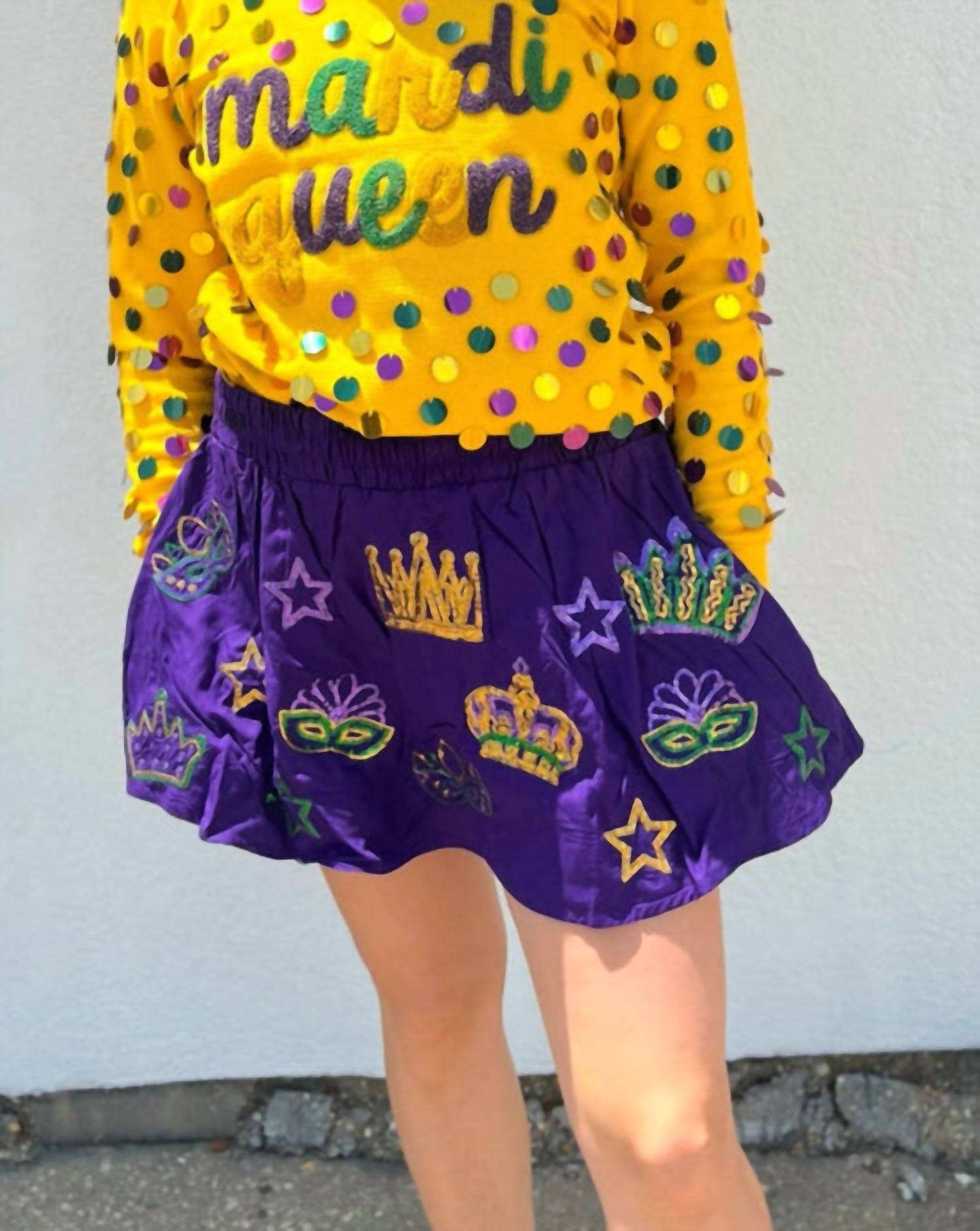 Babe New Orleans - Mardi Gras Crown Skort