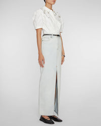 Self-Portrait - Bleach Wash Denim Maxi Skirt