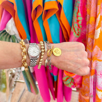 Kitzi Women's Victoria Coin Mixed Metal Bracelet in silver gold - women's jewelry - alternate view
