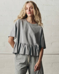 The Great. - Oversized Ruffle Peplum Tee