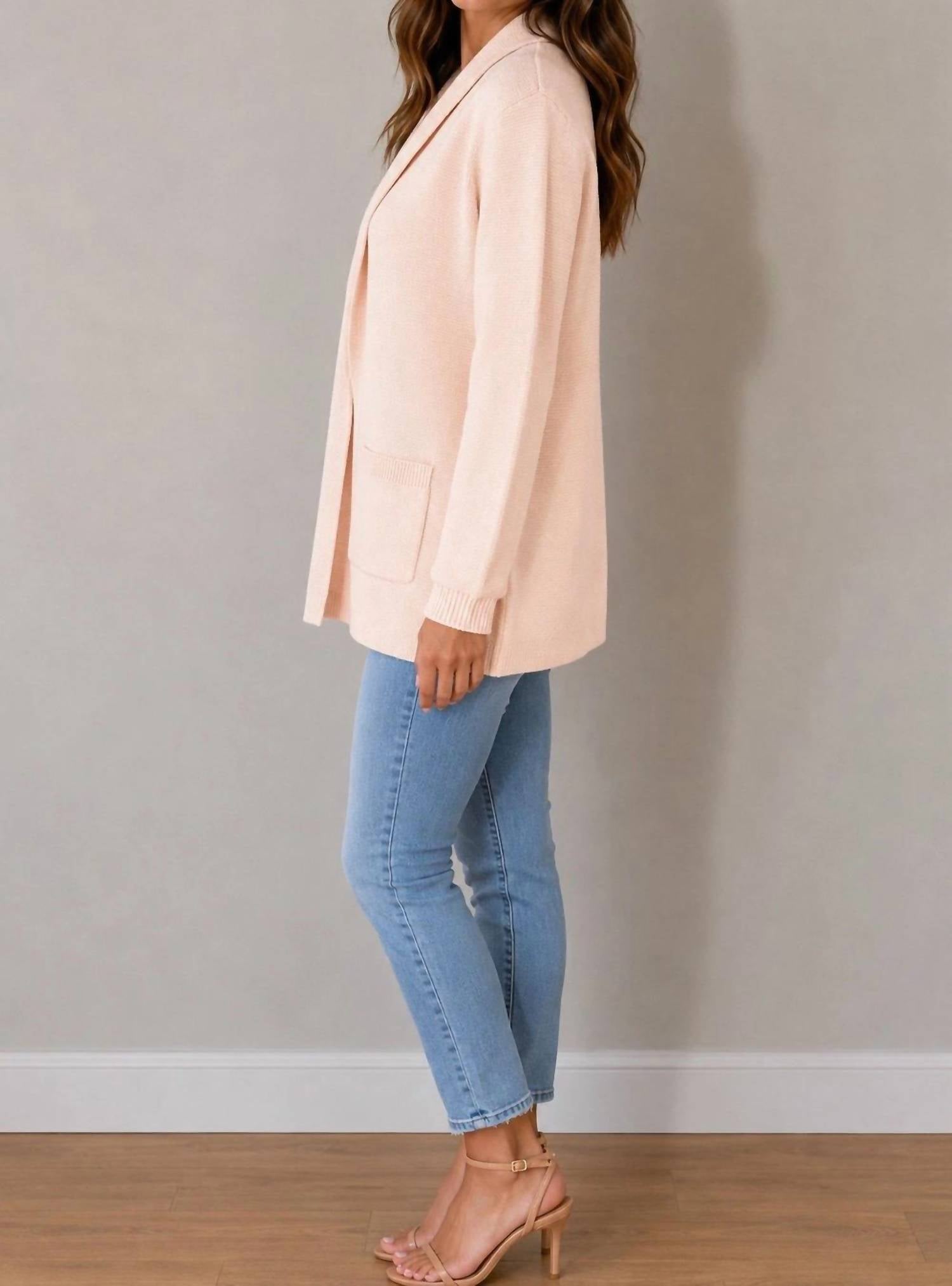 Elie Tahari - Long Sleeves With Ribbed Trimmed Cardigan