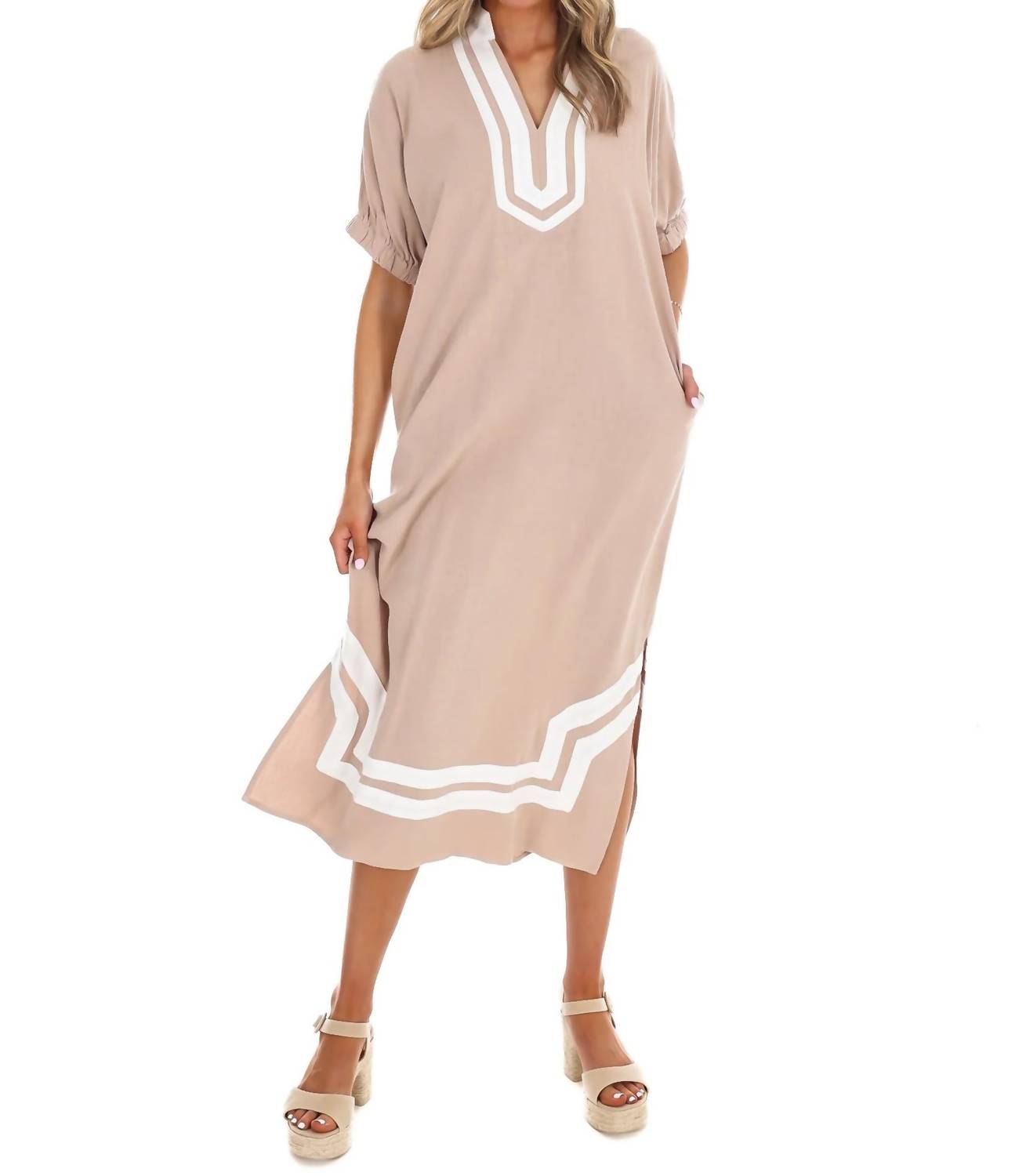 Entro - Women's In The Best Way Contrast Midi Dress
