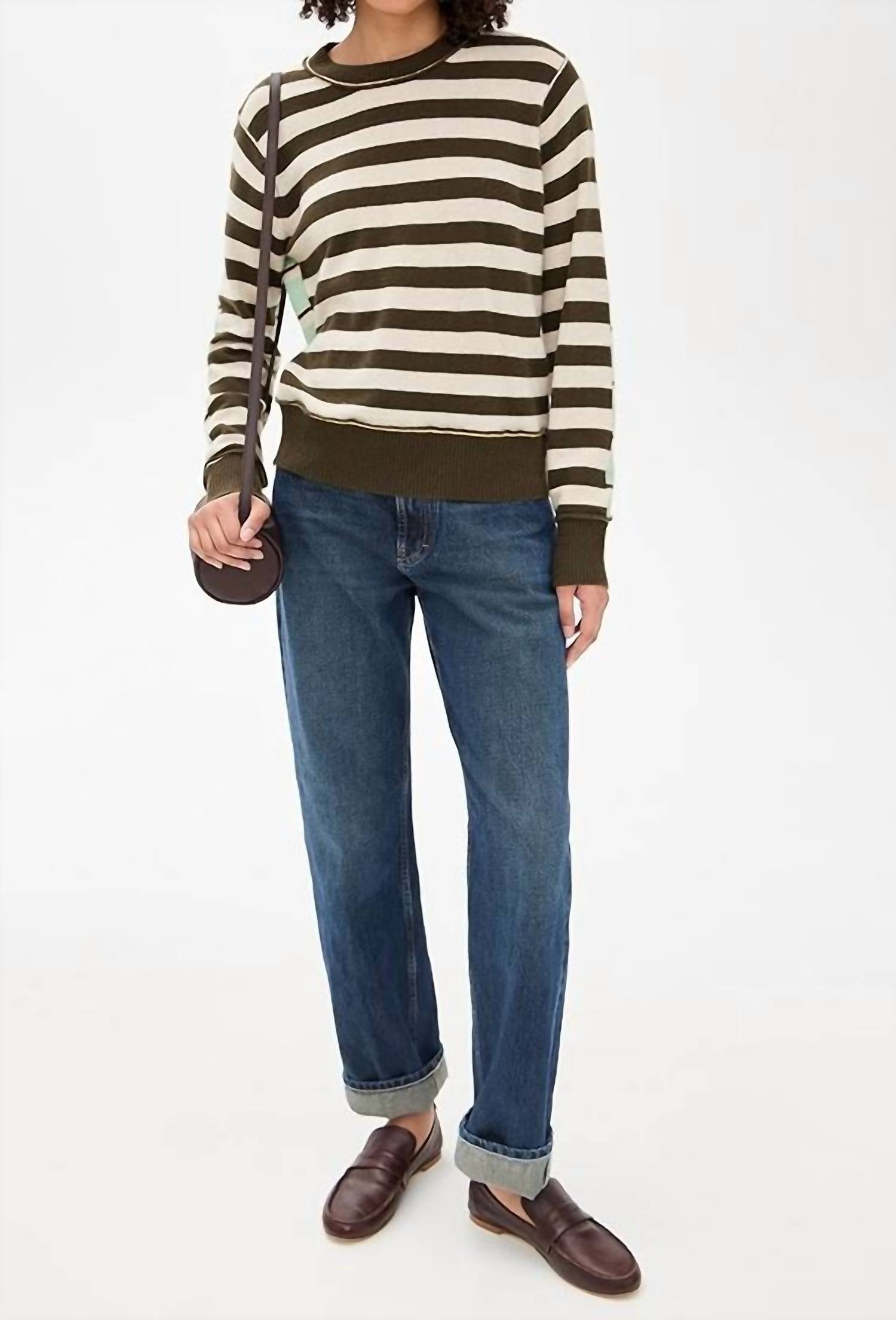 White + Warren - Cashmere Mixed Stripe Crew Sweater