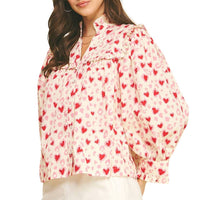 Pinch - Hearts Pattern Blouse Top
