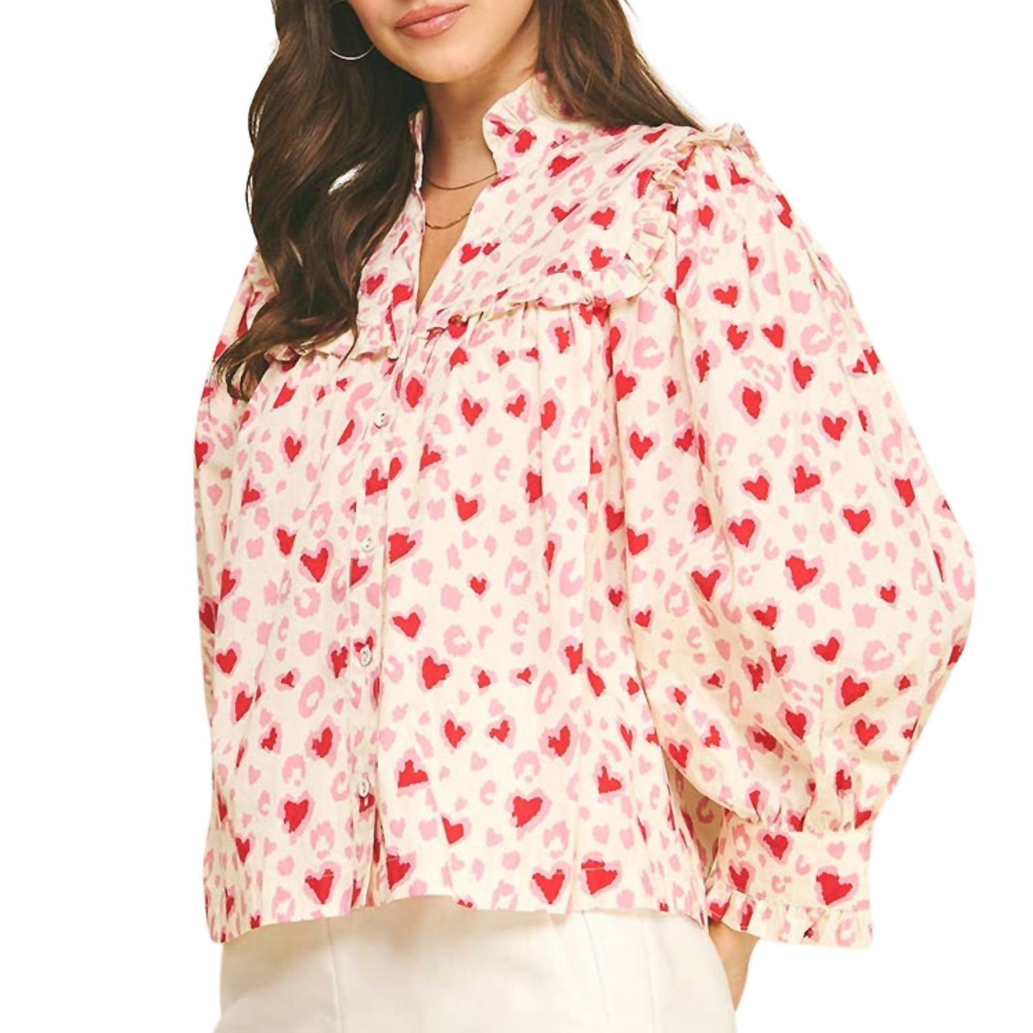 Pinch - Hearts Pattern Blouse Top