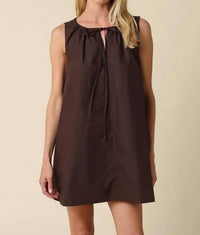 Olivaceous - Sleeveless Cotton Mini Dress