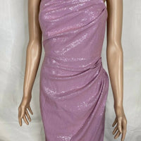 HALSTON HERITAGE Women’s Mona Shimmer Ruched Midi Dress in purple - women's dress - view 7