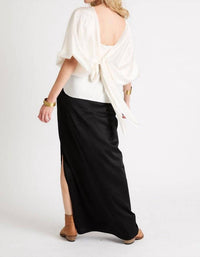 Beryll Naomi Silk Skirt in black - women's skirt - detail view