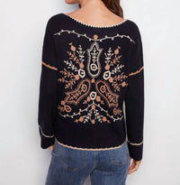 Charlie B - Embroidered Ribbed Sweater