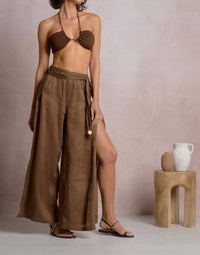 Elan - Linen Pant With Side Slit