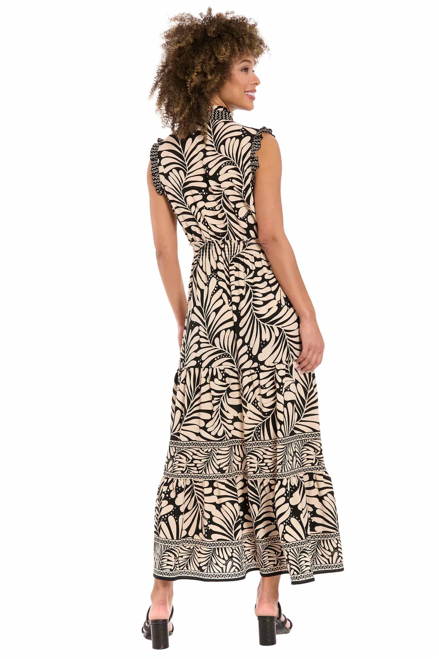 London Times - Palm Print Maxi Dress