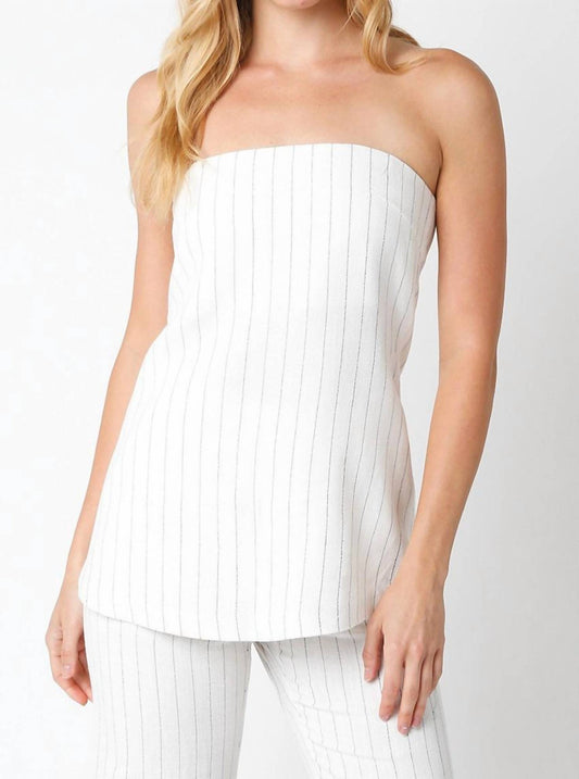 Olivaceous - Longline Pinstripe Tube Top