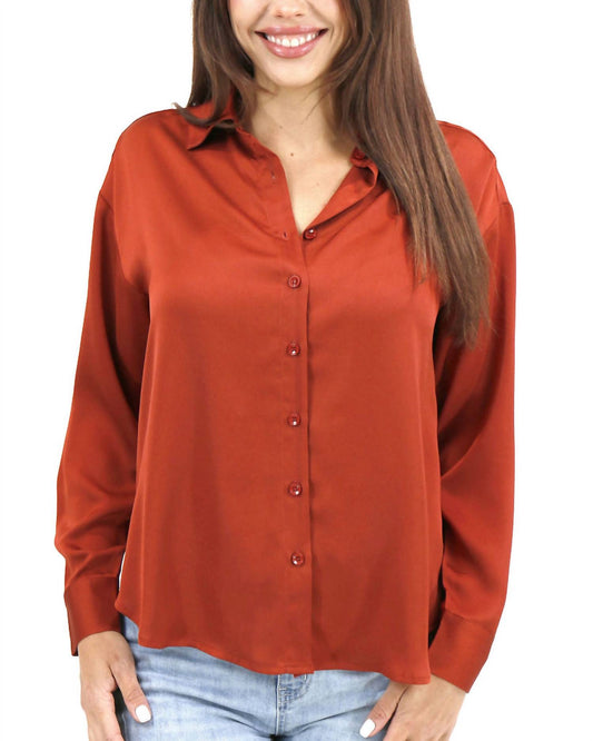 Grace & Lace - Satin Button Down Top