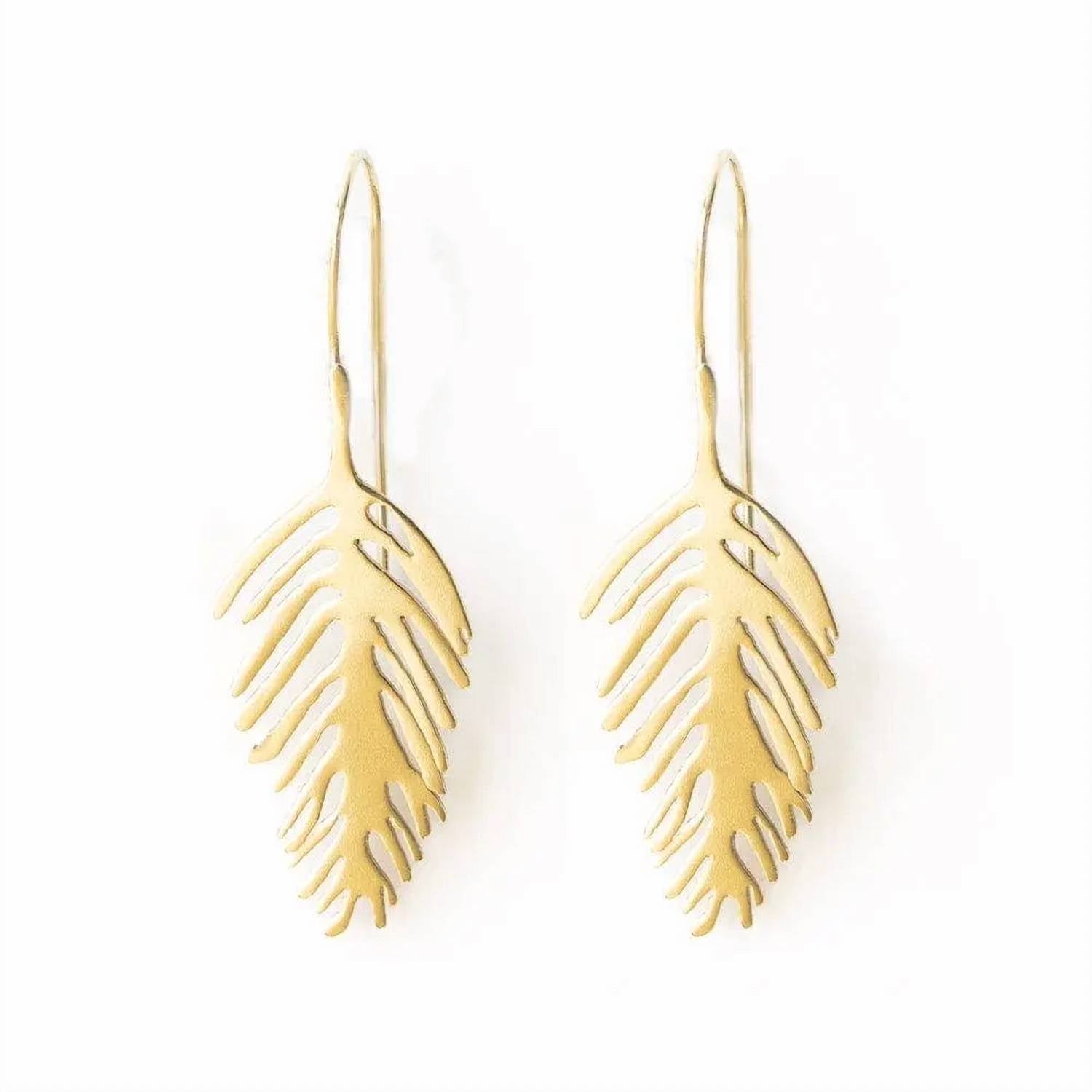 Ink+Alloy - Women's Flora Small Palm Leaf Earrings