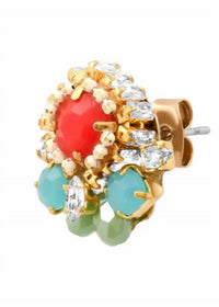 Tai Jewelry - Women's Mixed Media Opaque Stone Studs