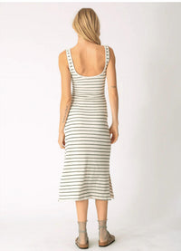 Electric & Rose - Camron Stripe Tie Waist Terry Cloth Midi Dress