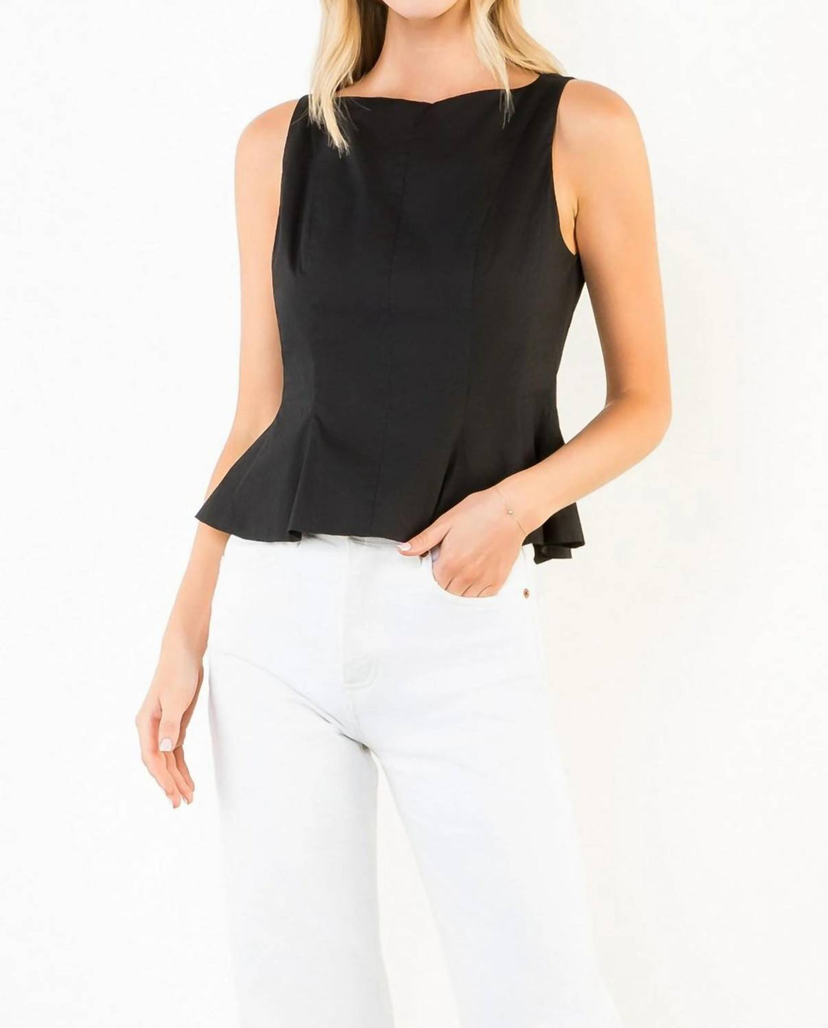 Thml - Sleeveless Peplum Top