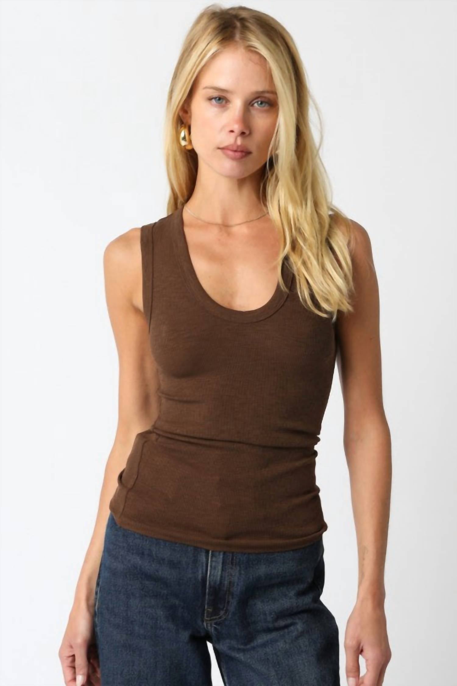 Olivaceous - Kylie Scoop Tank Top