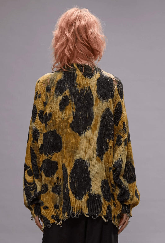 R13 - Printed Oversized Sweater Cardigan