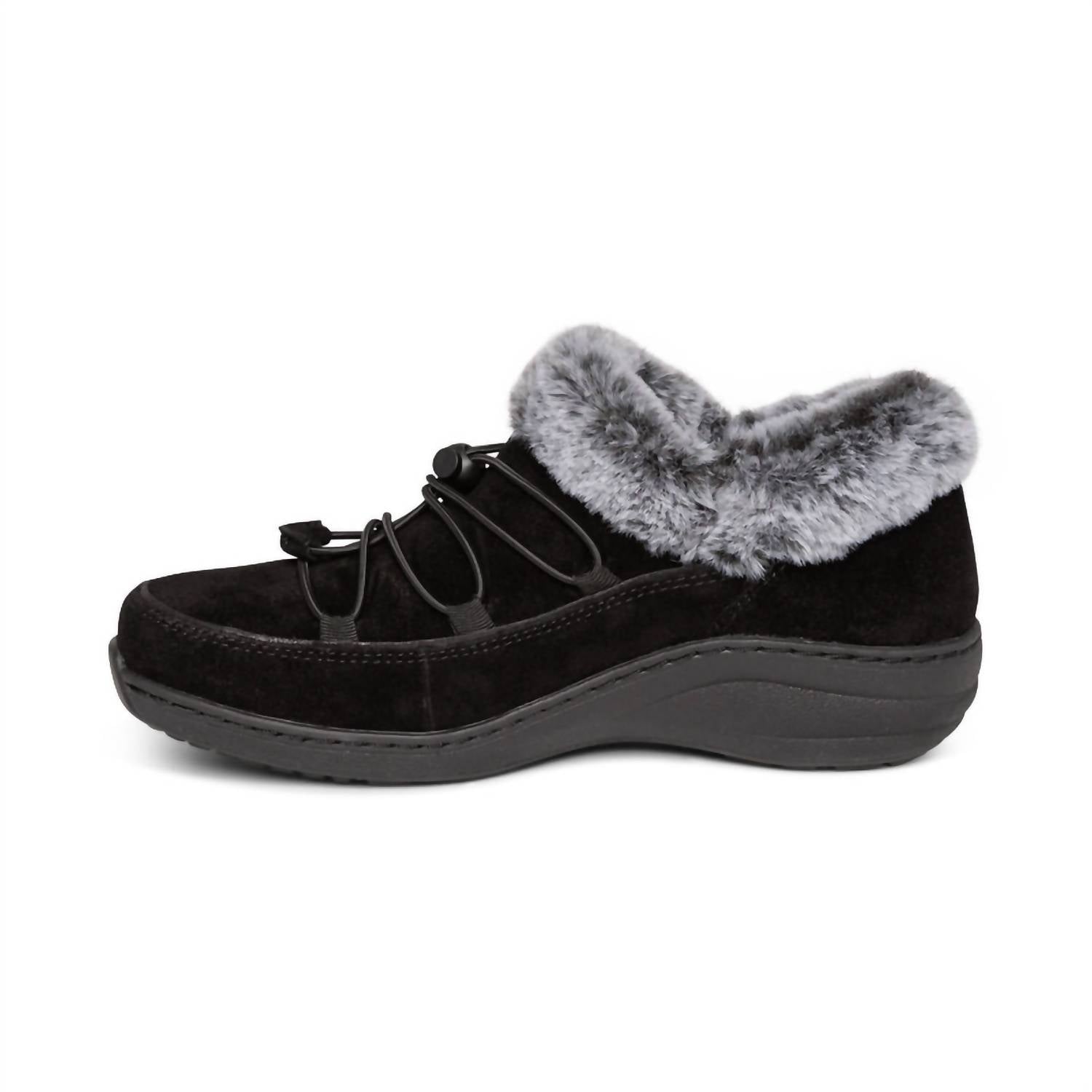 Aetrex Women's Chrissy Arch Support Slip-on Ankle Booties in black - women's shoe - alternate view
