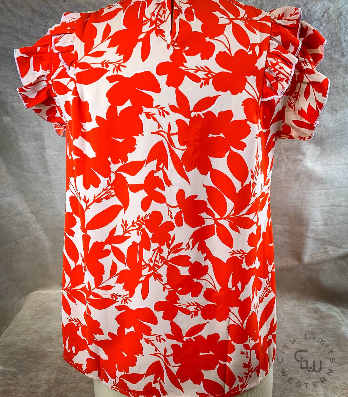 Lily Clothing - Women's Floral Ruffle Sleeve Print Top
