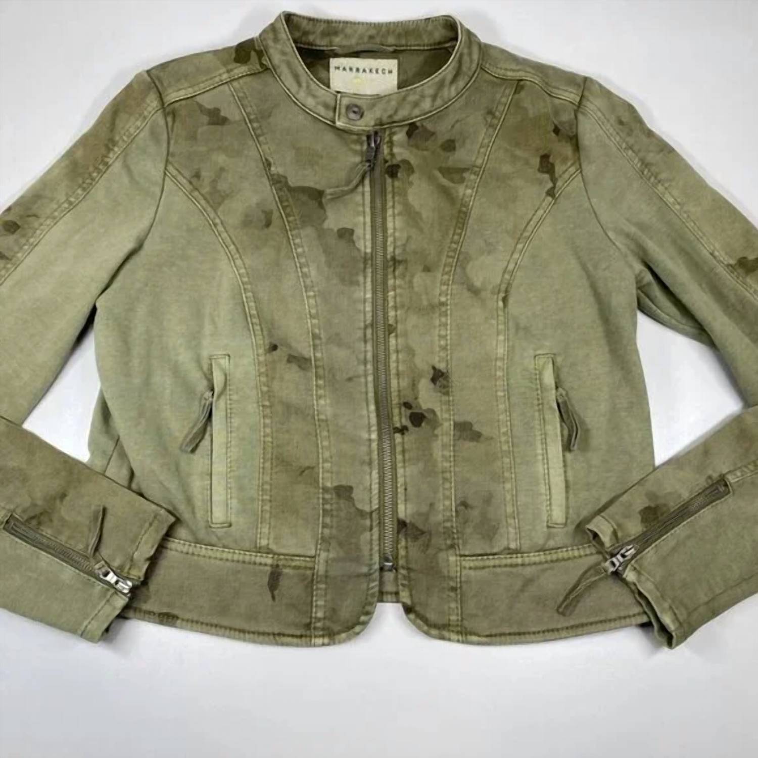 Marrakech - Women's Carysse Denim Jersey Moto Jacket