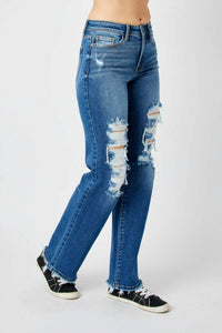 Judy Blue - Mid Rise Distressed Dad Jeans