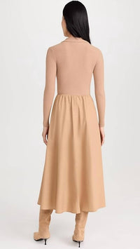 Moon River - Long Sleeve Twofer Midi Dress