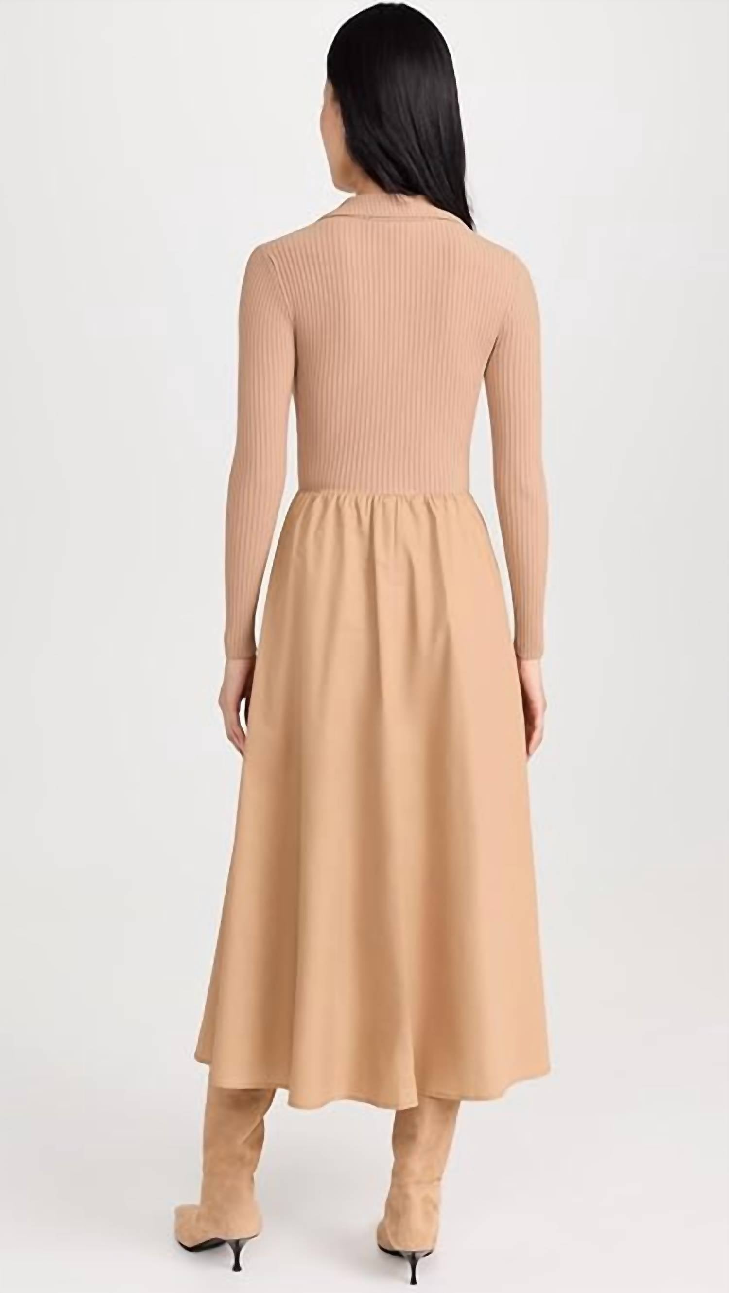 Moon River - Long Sleeve Twofer Midi Dress