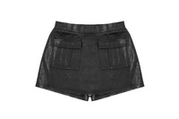 Mia - Leatherette Cargo Skort