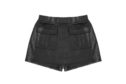 Mia - Leatherette Cargo Skort