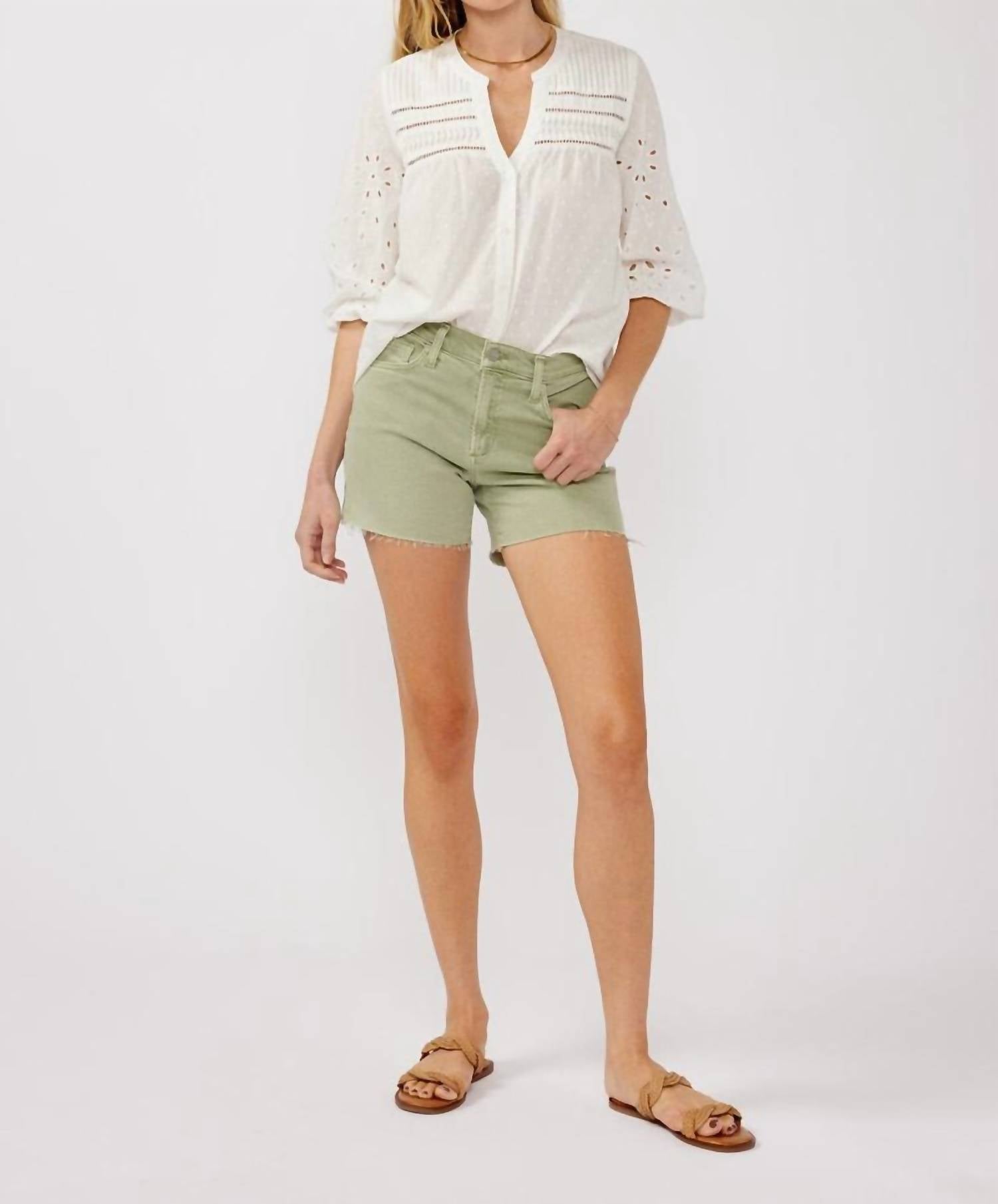 LOVESTITCH Solene Button Down Blouse in white - women's blouse - view 4