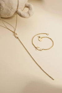 Eklexic - Women's Dainty Script F*ck Lariat Necklace
