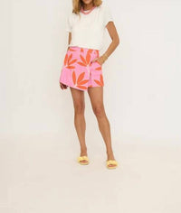 Karlie - Palm Leaf Floral Wrap Skort