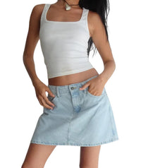 Motel Rocks A-line Mini Skirt in blue bleach - women's skirt