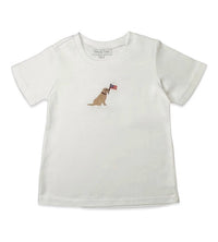Percy & Tyne - Boy's Embroidered Tee With Patriotic Puppy